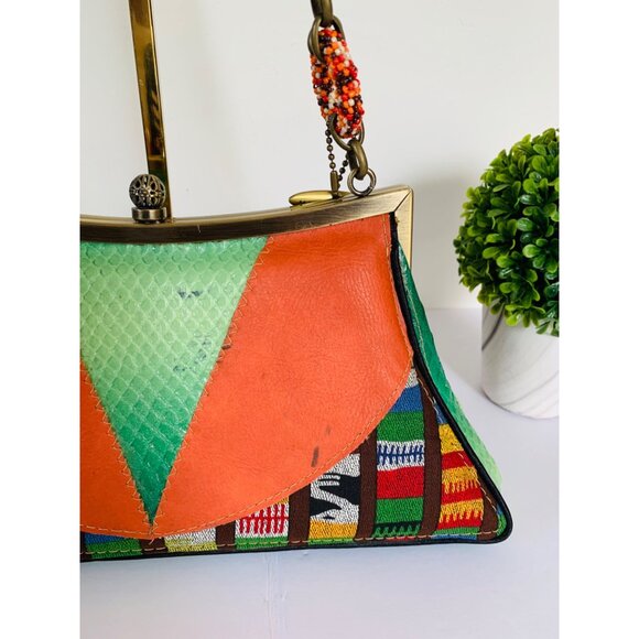 Mary Frances Shoulder Bag Boho Festival Beaded Embroidered Vibrant Small Stunner - Picture 10 of 15